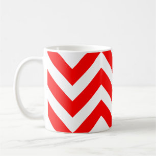 Mug Grand Motif horizontal Chevron rouge et blanc