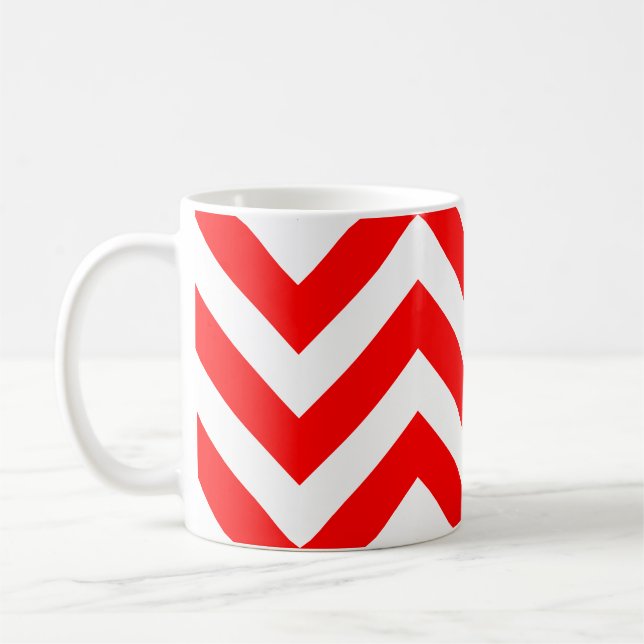 Mug Grand Motif horizontal Chevron rouge et blanc (Gauche)
