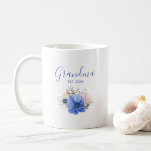 Mug Grand-parents cadeau de jour Aquarelle Grand-mèr