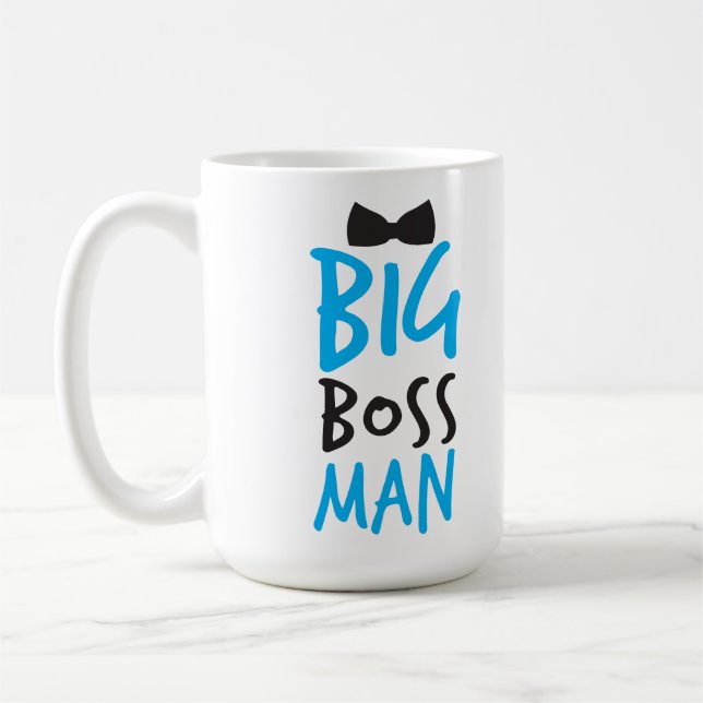 Mug Grand patron homme joli Bossy design avec cravate  (Gauche)