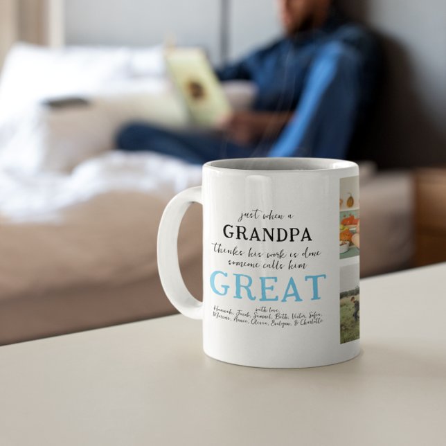 Mug Grand-père | 6 Famille de photos (Créateur téléchargé)