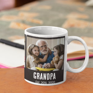 Mug Grand-père a établi un script grunge noir photo 3