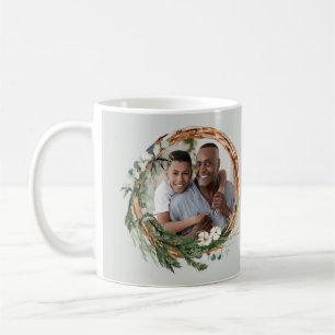 Mug Grand-père de la photo en papier feuilleté chic mo