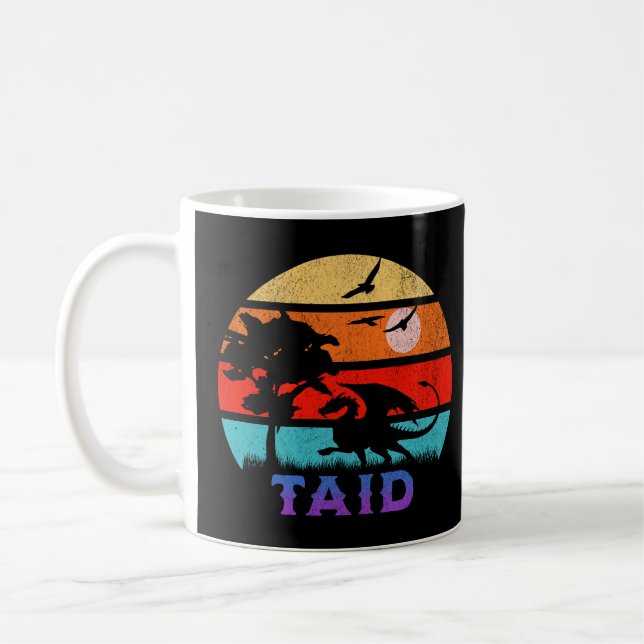 Mug Grand-père de Taid Retro Sunset Dragon (Gauche)