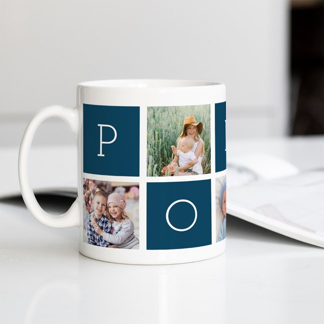 Mug Grand-père du pavot personnalisé 5 Collage photo (Créateur téléchargé)
