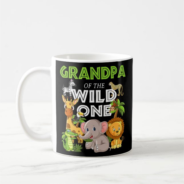 Mug Grand-père du Wild One Zoo Anniversaire Safari (Gauche)