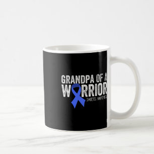 Mug Grand-Père D'Un Guerrier T1D Diabétique Bleu Ribbo