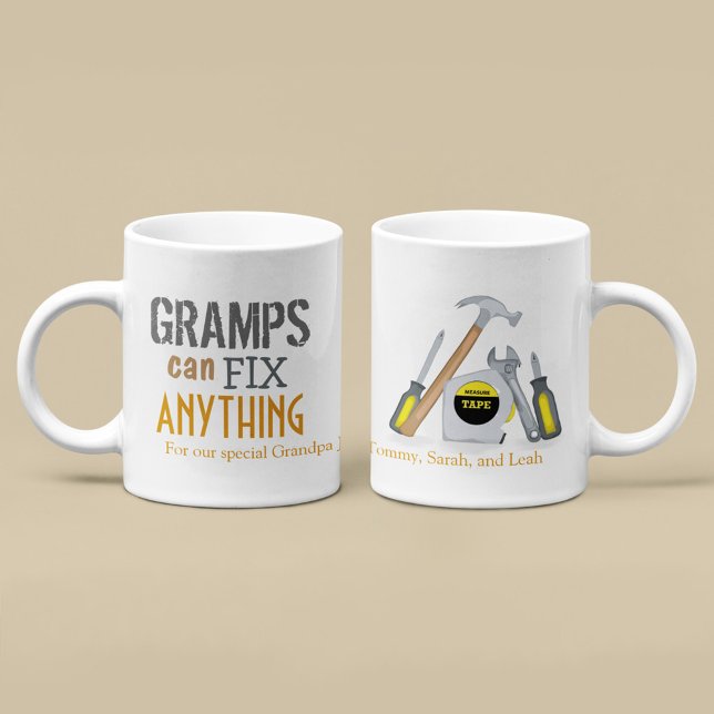 Mug Grand-Père Peut Réparer N'Importe Quoi Typographie (Créateur téléchargé)
