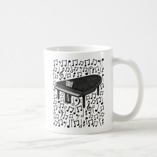 Mug Grand Piano Avec Notes Musicales, Pianiste Musicie