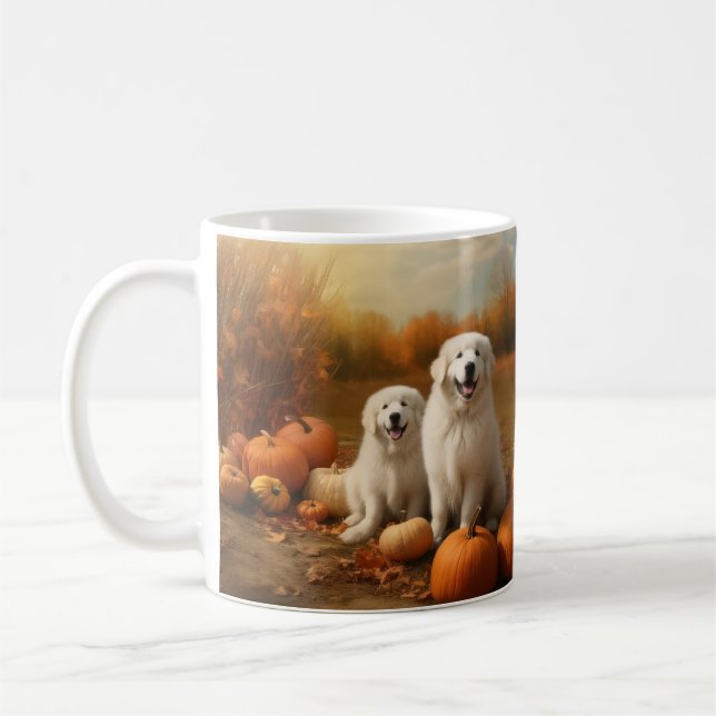 Mug Grand Pyrénées Chiot automne délice Citrouille (Gauche)