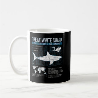 Mug Grand requin blanc Science requins Faits Graphe Ge