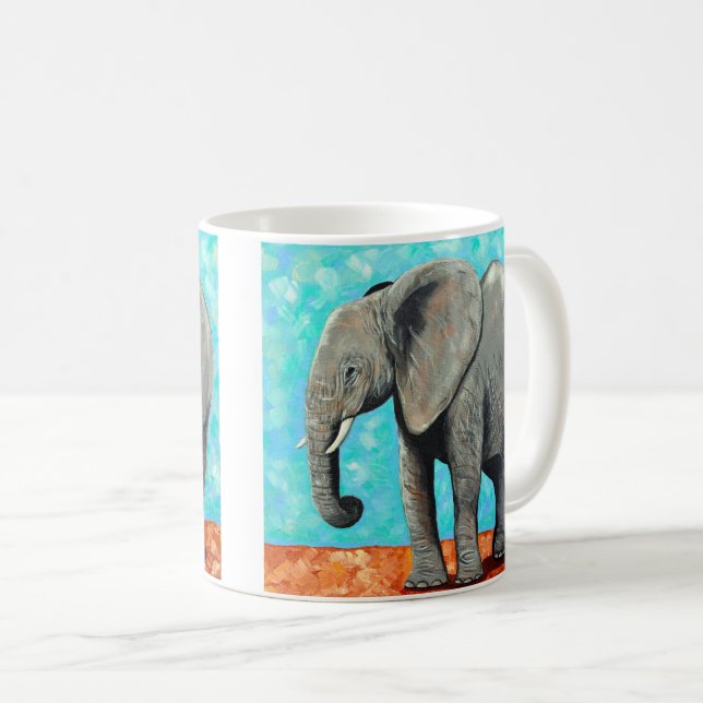 Mug Grand tableau d'éléphant bébé  (Devant droit)