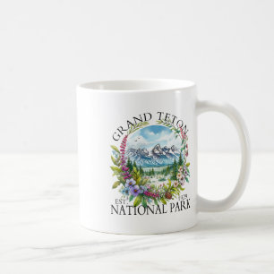Mug Grand Teton National Park Floral Randonnée Camping