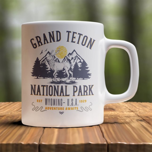 Mug Grand Teton National Park Vintage Landscape (Créateur téléchargé)