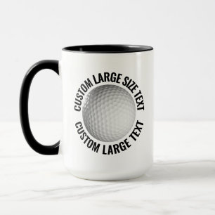 Mug Grand Texte Combo Noir 425g Golf Personnalisé
