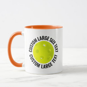 Mug Grand Texte ORANGE Combo 11oz Pickleball Personnal