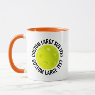 Mug Grand Texte ORANGE Combo 11oz Pickleball Personnal