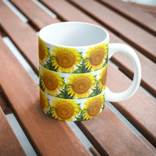 Mug Grand Tournesol Jaune Modèle Floral