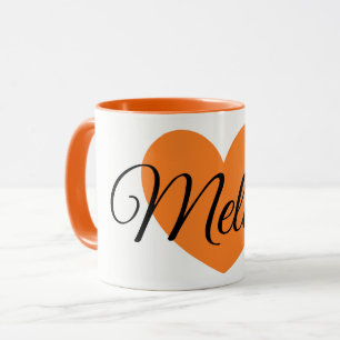 Mug Grande café personnalisé par copie orange mignonne