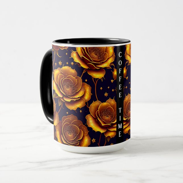 Mug Grande Collection Rose de luxe Gold tendance (Devant gauche)