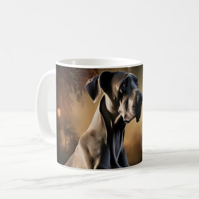Mug Grande Dane Halloween effrayante (Devant gauche)