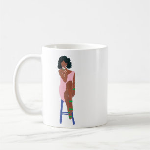 Mug Grande Diva en rose et vert