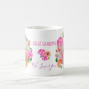 Mug Grande grand-mère Nous t'aimons Floral Wreath Phot