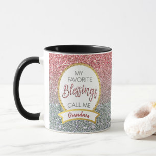 Mug Grande-mère Rose Parties scintillant d'argent Bé