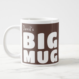 Mug Grande Taille Marron Chocolat Nom Personnalisé