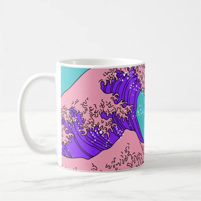 Mug Grande vague dans le style Vaporwave Pop Art. Affi (Gauche)