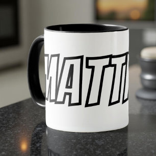Mug Grandes Lettres Moderne Cool Simple Nom