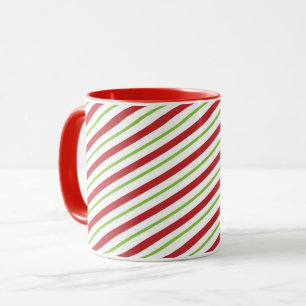 Mug Grandes vacances diagonales rouges et vertes