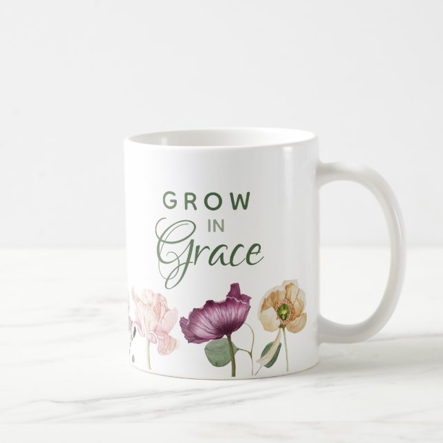 Mug Grandir en aquarelle de grâce Floral (Droite)