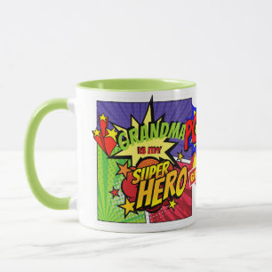 Mug GRANDMA est mon SUPERHERO personnalisable COMIC HE
