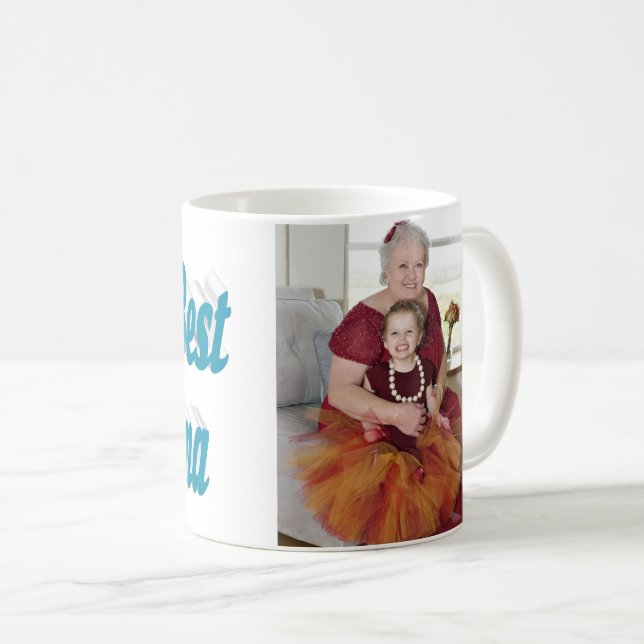 Mug Grandma photo ciel bleu typographie (Devant droit)