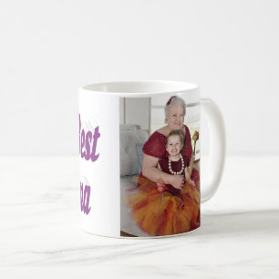 Mug Grandma photo typographie violette