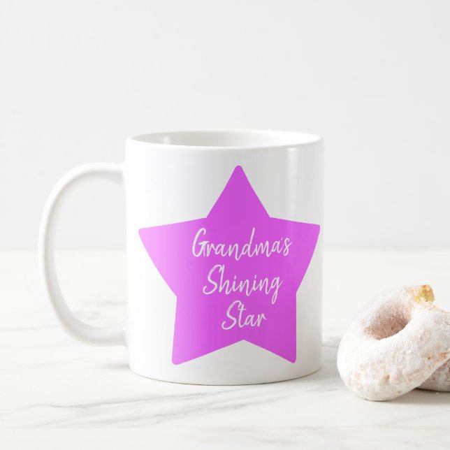 Mug Grandma's Shining Star rose Nouveau-né Photo (Avec donut)