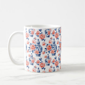 Mug Grandmillenial Chinoiserie Ginger Jar Pink Peonies