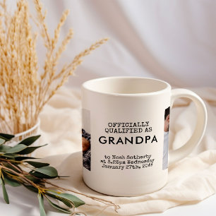 Mug Grandpa 2 photos de bébé personnalisées et statist