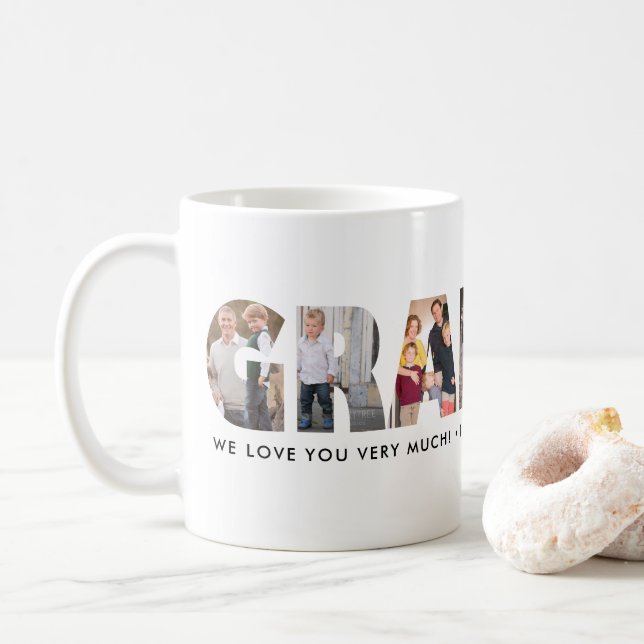 Mug GRANDPA moderne Collage photo Happy Fête des pères (Avec donut)