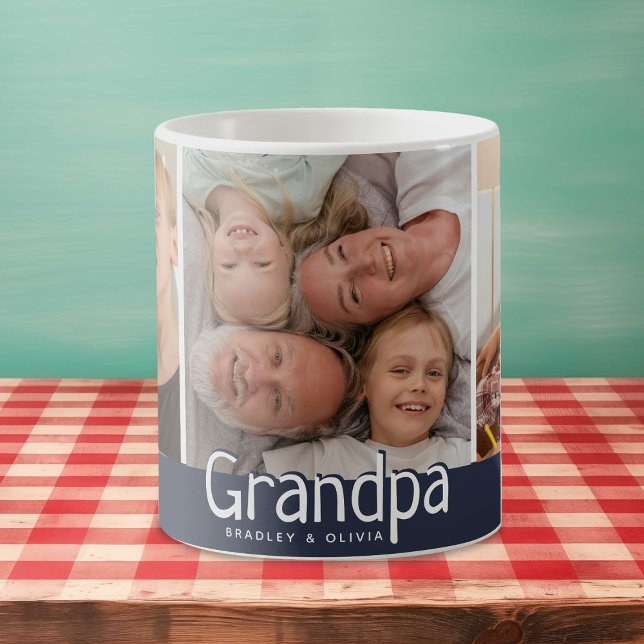 Mug Grandpa Photo Collage Cadeau Cute (Créateur téléchargé)