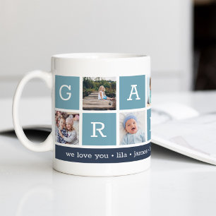 Mug Grandpa Photo Collage & Grandchildren Noms
