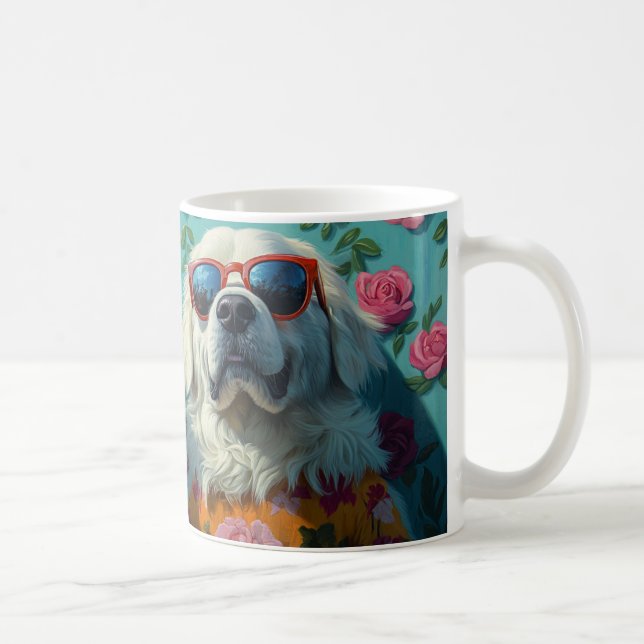Mug Grands Pyrénées avec coeur Roses Saint-Valentin (Droite)