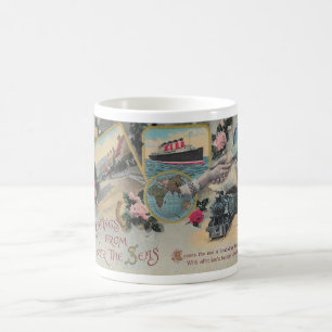 MUG GRANDS SALUTS VINTAGES DE LA MER CARTE POSTALE