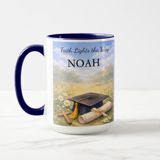 Mug Grandson Graduation Personalized Christian Gift (Gauche)