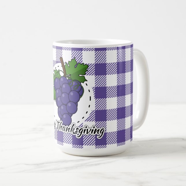 Mug Grape on Violet Plaid (Devant droit)