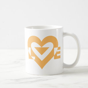 Mug Graphique d'amour cool, orange
