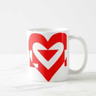 Mug Graphique d'amour cool, Rouge