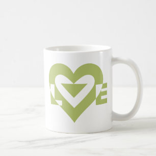 Mug Graphique d'amour cool, Vert Sage