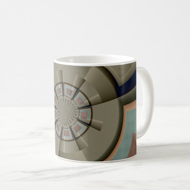 Mug Graphique d'art fractal de l'harmonie des couleurs (Devant droit)